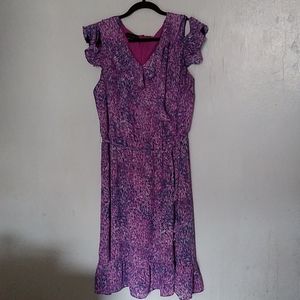 Plus size purple dress with ruffles